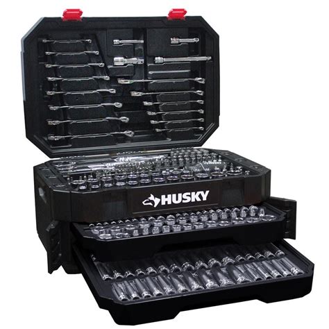 husky mechanics tool set in metal box|husky complete mechanics tool set.